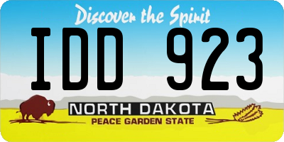ND license plate IDD923