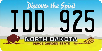 ND license plate IDD925