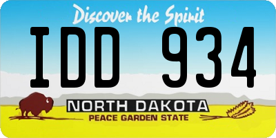 ND license plate IDD934