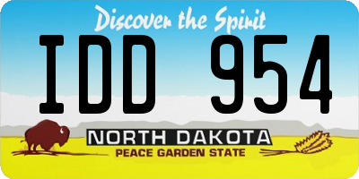 ND license plate IDD954
