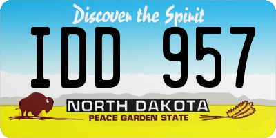ND license plate IDD957