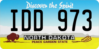 ND license plate IDD973