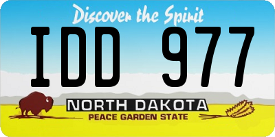 ND license plate IDD977