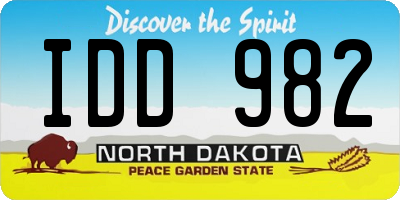 ND license plate IDD982