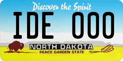 ND license plate IDE000