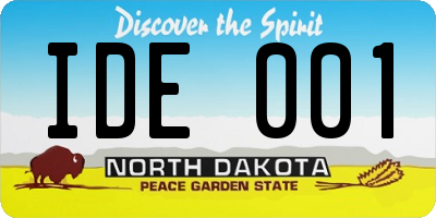 ND license plate IDE001