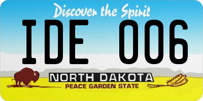 ND license plate IDE006