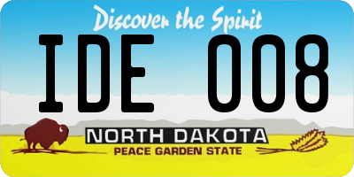 ND license plate IDE008