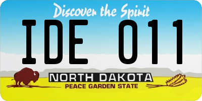 ND license plate IDE011