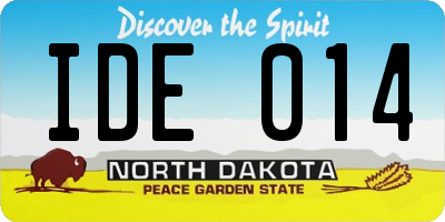 ND license plate IDE014