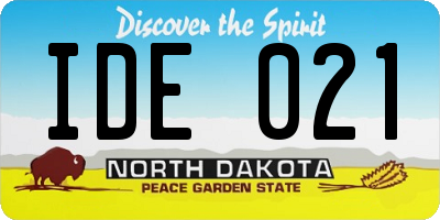ND license plate IDE021