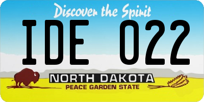 ND license plate IDE022