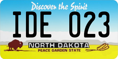 ND license plate IDE023