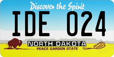 ND license plate IDE024