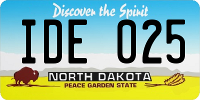 ND license plate IDE025