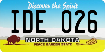 ND license plate IDE026