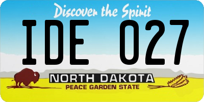 ND license plate IDE027