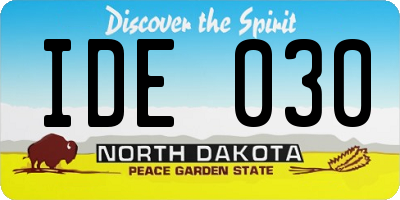 ND license plate IDE030
