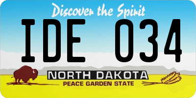 ND license plate IDE034