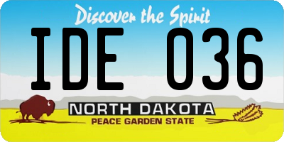 ND license plate IDE036