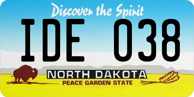 ND license plate IDE038