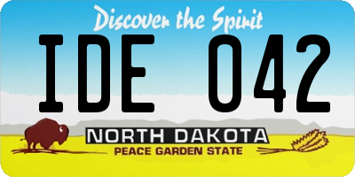 ND license plate IDE042