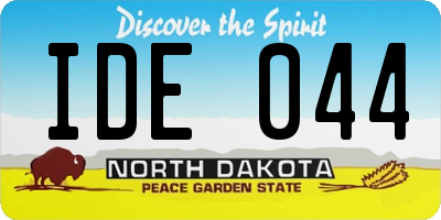 ND license plate IDE044
