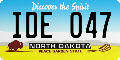 ND license plate IDE047