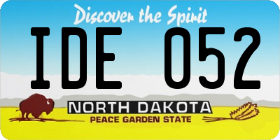 ND license plate IDE052