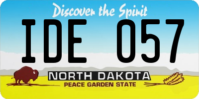 ND license plate IDE057