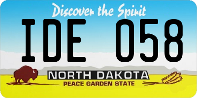 ND license plate IDE058