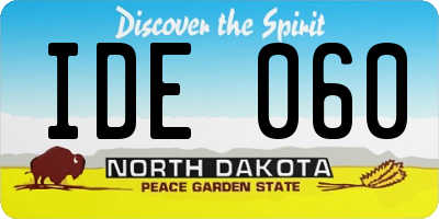 ND license plate IDE060