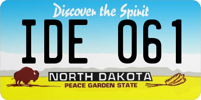 ND license plate IDE061