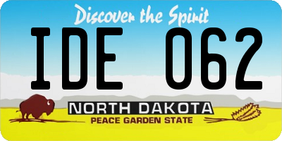 ND license plate IDE062