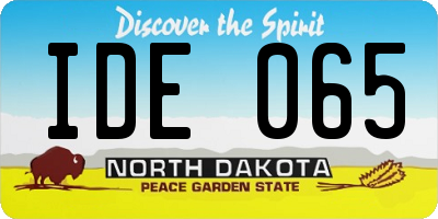 ND license plate IDE065