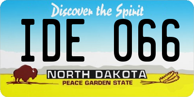 ND license plate IDE066