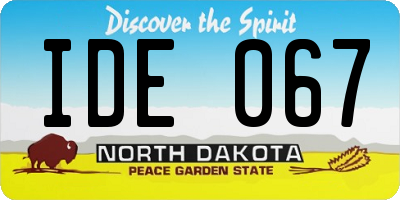 ND license plate IDE067