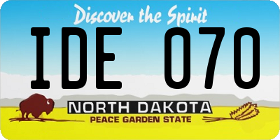 ND license plate IDE070