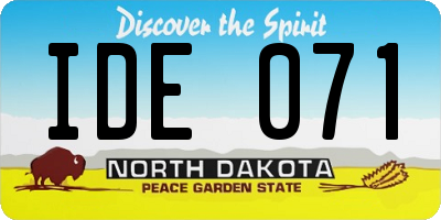 ND license plate IDE071
