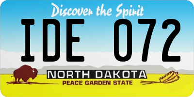 ND license plate IDE072