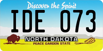 ND license plate IDE073