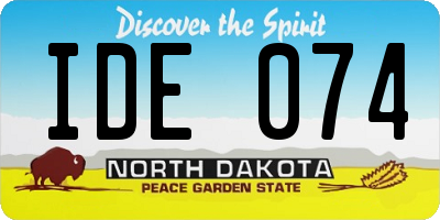 ND license plate IDE074
