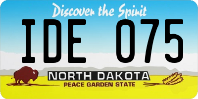 ND license plate IDE075