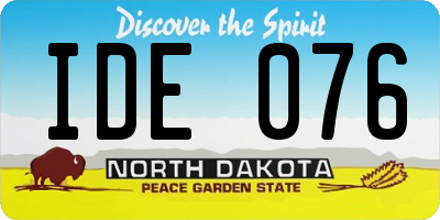 ND license plate IDE076