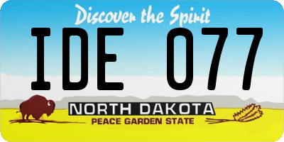 ND license plate IDE077