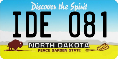ND license plate IDE081