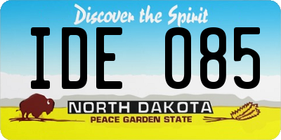 ND license plate IDE085