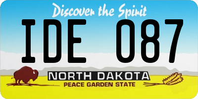 ND license plate IDE087