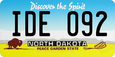 ND license plate IDE092