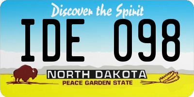 ND license plate IDE098